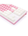 Tastatura gaming mecanica Redragon Bes alba cu roz iluminare