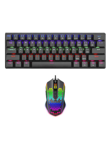 Kit tastatura si mouse T-Dagger Main Force negru iluminare