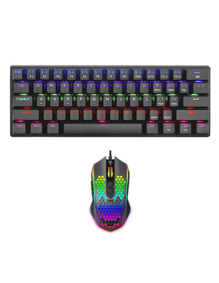 Kit tastatura si mouse T-Dagger Main Force negru iluminare