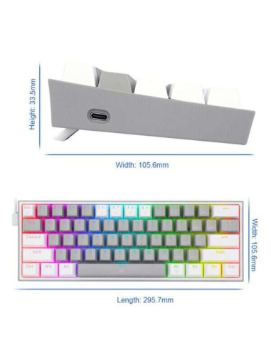 Tastatura gaming mecanica Bluetooth cu fir si wireless Redragon