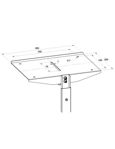 Etajera pentru Stand Podea - Multibrackets 6306, Negru
