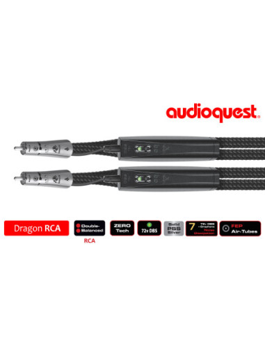 Cablu audio 2RCA - 2RCA AudioQuest DRAGON, 1.0m, Level 7 noise