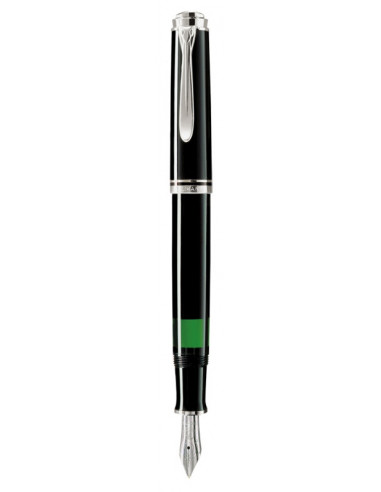 924555,Stilou Souveran M405 F Penita Aur 14K Placat Cu Paladiu, Corp Negru Pelikan
