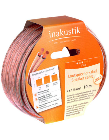 Cablu de boxe cupru 2.5mm Inakustik Star, rola de 10m, Cod