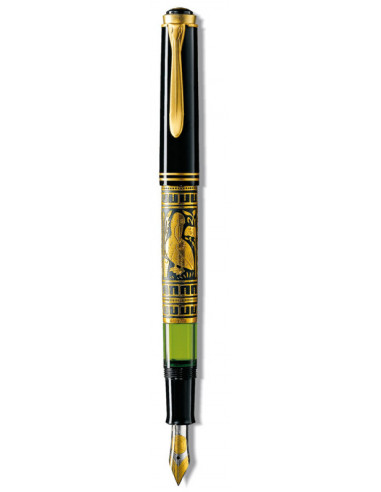927830,Stilou Toledo M700 B, Penita Aur 18K, Gravat Manual, Accesorii Placate Cu Aur Pelikan