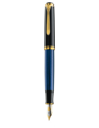 986711,Stilou Souveran M800 Ef, Penita Aur 18K, Accesorii Placate Cu Aur, Corp Negru-Albastru Pelikan