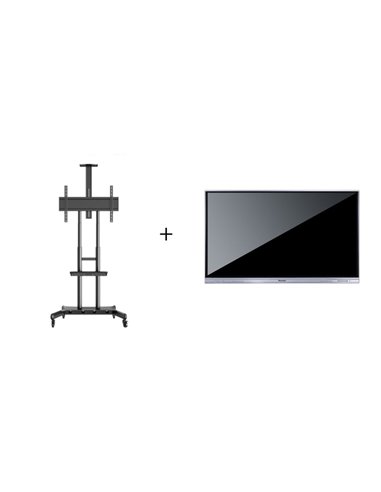 Pachet Display LED 75’’ cu touch, 4K, DONVIEW DS-75IWMS-L06A si Stand TV mobil cu suport camera Multibrackets 4627
