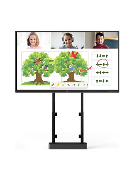 Solutie Classroom/Office cu stand motorizat mobil Vogel's RISE 5205 si Display LED 65" UHD cu touch LG 65TR3DJ