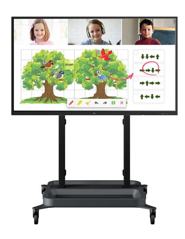 Solutie Classroom/Office cu stand motorizat mobil Vogel's RISE 5205 si Display LED 75" UHD cu touch LG 75TR3DJ