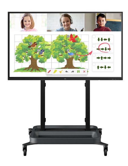 Solutie Classroom/Office cu stand motorizat mobil Vogel's RISE 5205 si Display LED 75" UHD cu touch LG 75TR3DJ