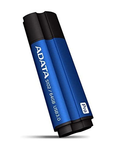 AS102P-64G-RBL,MEMORIE USB 3.1 ADATA 64 GB, cu capac, carcasa aluminiu, negru / albastru, "AS102P-64G-RBL" (include TV 0.03 lei)