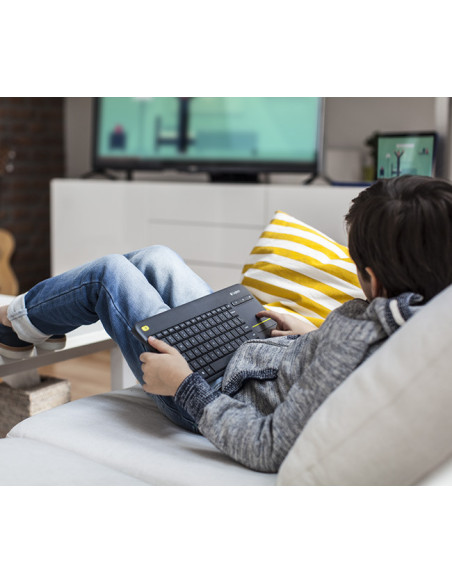 TASTATURA LOGITECH wireless, cu touchpad, black, "K400 Plus"