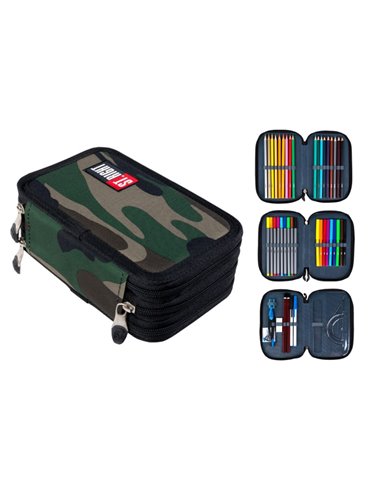 Set scoala ST.RIGHT Army -  Ghiozdan, penar echipat si sac incaltamine