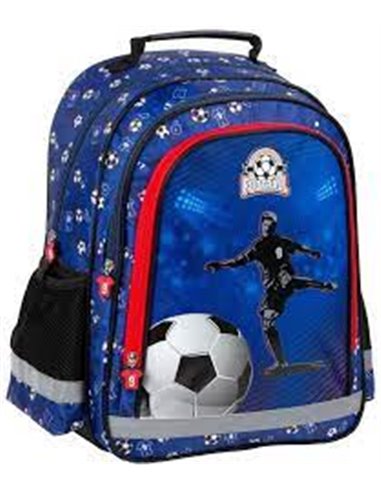 Ghiozdan scoala Derform, motiv Fotbal, 38 x 28 x 17 cm