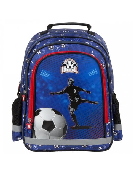 Ghiozdan scoala Derform, motiv Fotbal, 38 x 28 x 17 cm