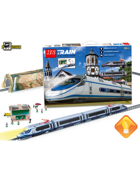 Trenulet electric High Speed cu statie, indicator de sina si