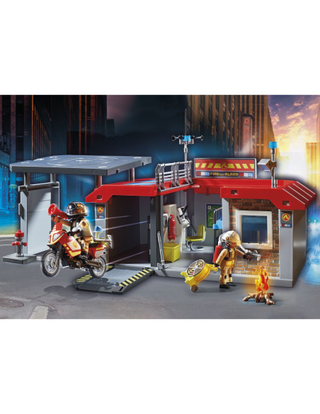 Playmobil - Set Mobil Statie De Pompieri Si Figurine,71193