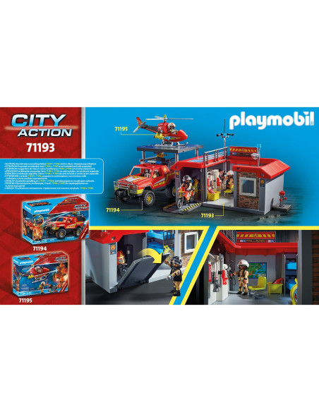 Playmobil - Set Mobil Statie De Pompieri Si Figurine,71193