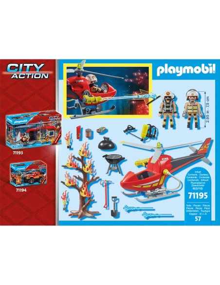 Playmobil - Elicopter De Pompieri Cu 2 Figurine,71195