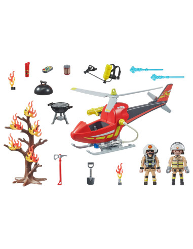 Playmobil - Elicopter De Pompieri Cu 2 Figurine,71195
