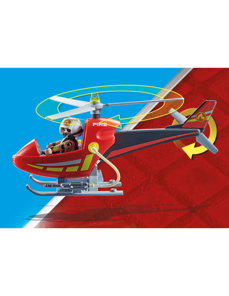 Playmobil - Elicopter De Pompieri Cu 2 Figurine,71195