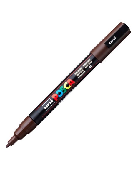 Marker UNI Posca PC-3M, varf 0.9 - 1.3 mm, Maro