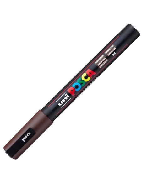 Marker UNI Posca PC-3M, varf 0.9 - 1.3 mm, Maro