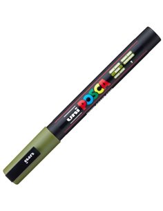 Marker UNI Posca PC-3M, varf 0.9 - 1.3 mm, Verde Kaki