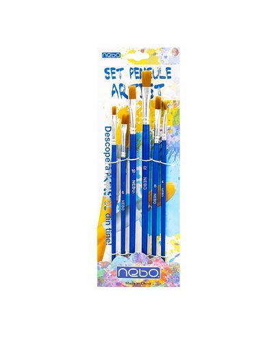 Set 6 pensule pentru pictura Nebo, Varf Tesit