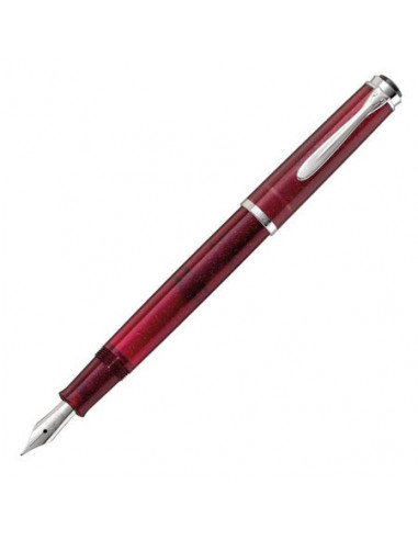 814386,Stilou Classic M205, Editie Speciala Star Ruby, Penita F + Calimara Cerneala Edelstein Star Ruby In Cutie Cadou Pelikan