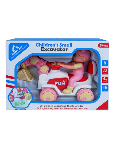 Excavator, cu lumina si sunet + figurina,ROB-A221