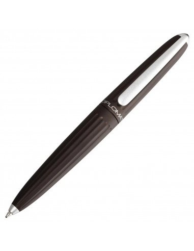 40304040,Pix Aero Diplomat, Corp Aluminiu, Mat, Cu Striatii, Accesorii Cromate, Mecanism Twist, Culoare Maro Herlitz