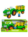 Tractor cu remorca + figurina fermier,ROB-500-763