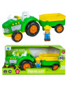 Tractor cu remorca + figurina fermier,ROB-500-764