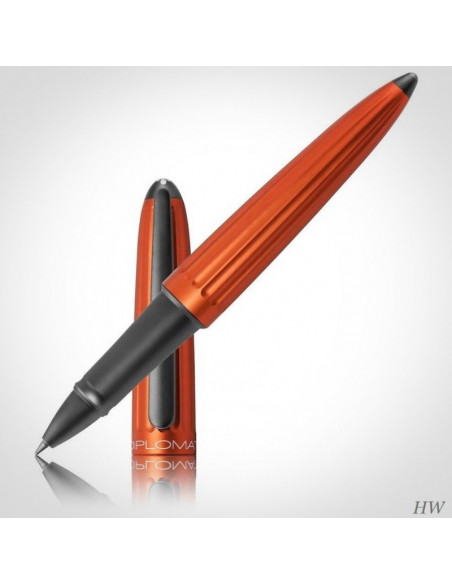 40302030,Roller Aero Diplomat, Corp Aluminiu, Mat, Cu Striatii, Accesorii Cromate, Culoare Portocaliu Herlitz