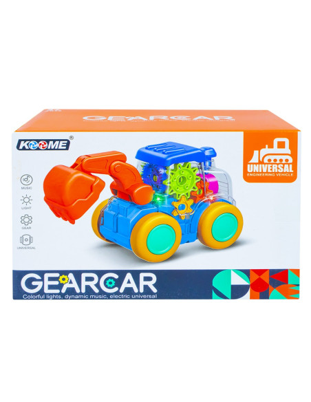 Excavator, carcasa transparenta, cu lumina si sunet,ROB-M02-B
