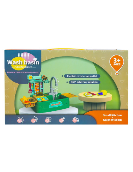 Play set bucatarie, 17 piese, cu baterii, 46x22x27 cm,ROB-566