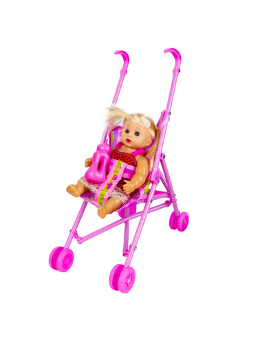 Papusa cu sunete + carucior,ROB-3877C-6