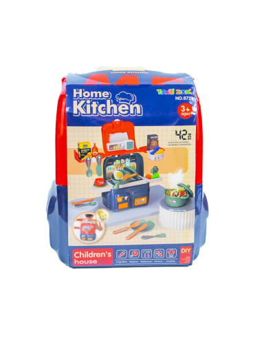 Play set bucatarie in ghiozdanel, 42 piese,ROB-8721