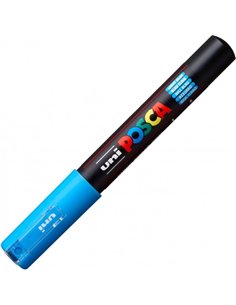 Marker UNI Posca PC-1M, varf 0.7 - 1 mm, Albastru deschis 2