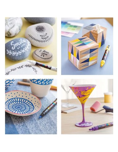 Marker UNI Posca PC-1M, varf 0.7 mm, Alb