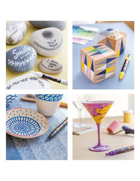 Marker UNI Posca PC-1M, varf 0.7 mm, Alb