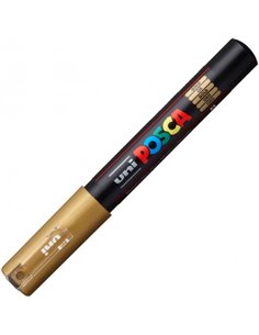 Marker UNI Posca PC-1M, varf 0.7 - 1 mm, Auriu 2