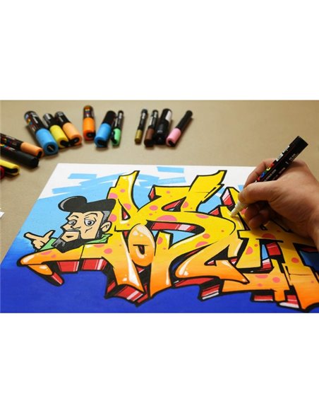 Marker UNI Posca PC-1M, varf 0.7 mm, Portocaliu Caisa