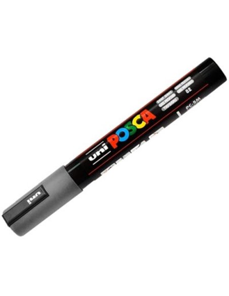Marker UNI Posca PC-5M, varf 2,5 mm, Gri inchis