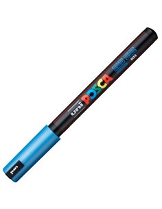 Marker UNI Posca PC-1MR, varf metalic, 0.7 mm, Albastru Metalizat 2