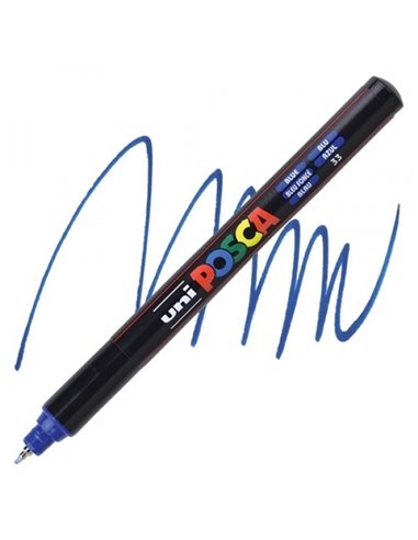 Marker UNI Posca PC-1MR, varf metalic, 0.7 mm, Albastru