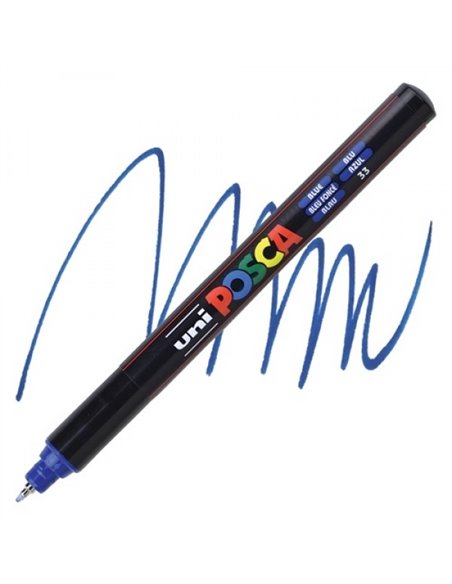 Marker UNI Posca PC-1MR, varf metalic, 0.7 mm, Albastru