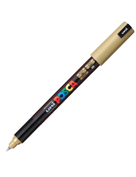 Marker UNI Posca PC-1MR, varf metalic, 0.7 mm, Auriu