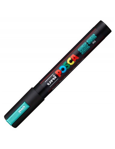 Marker UNI Posca PC-5M, varf 2,5 mm, Verde Metalizat